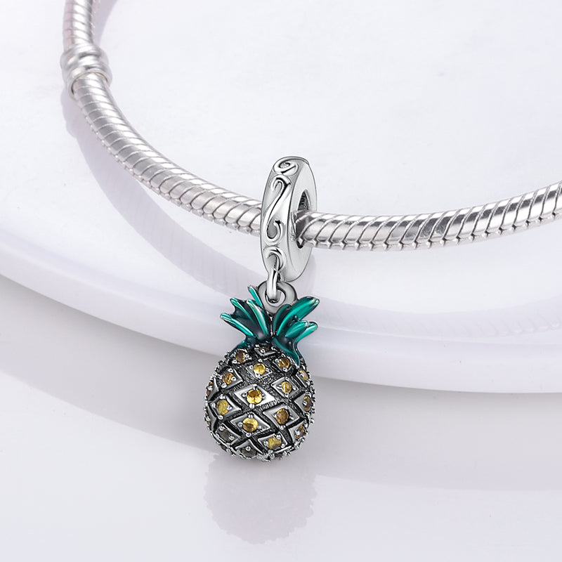 Charm pendentif fruit ananas en argent - Korell charms