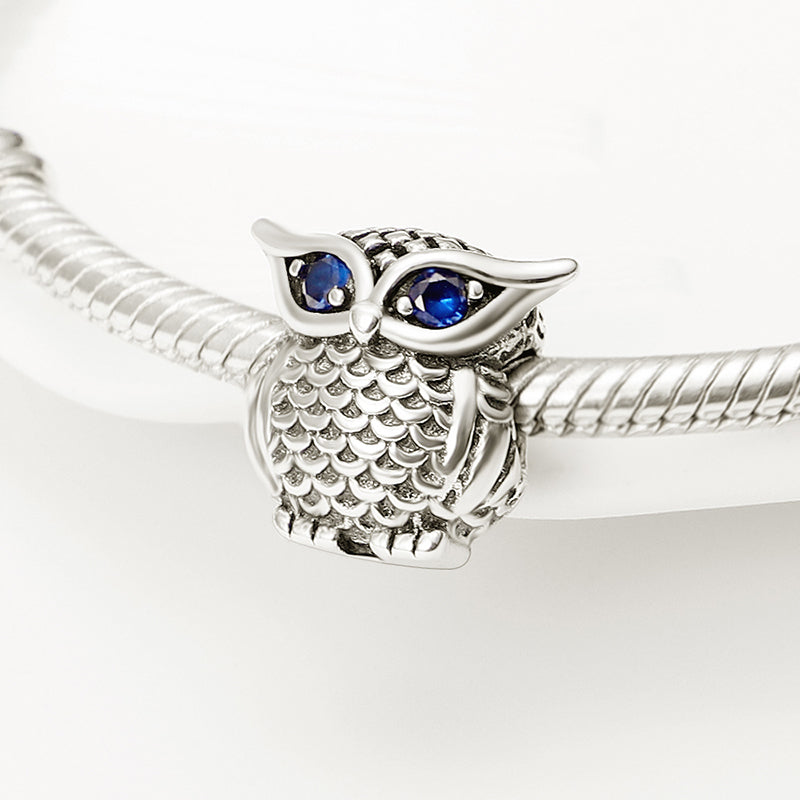 Charm oiseau hibou en argent - Korell charms