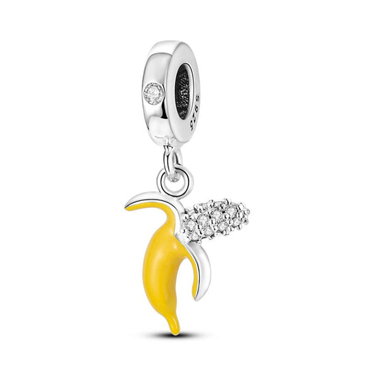 Charm pendentif fruit banane en argent - Korell charms