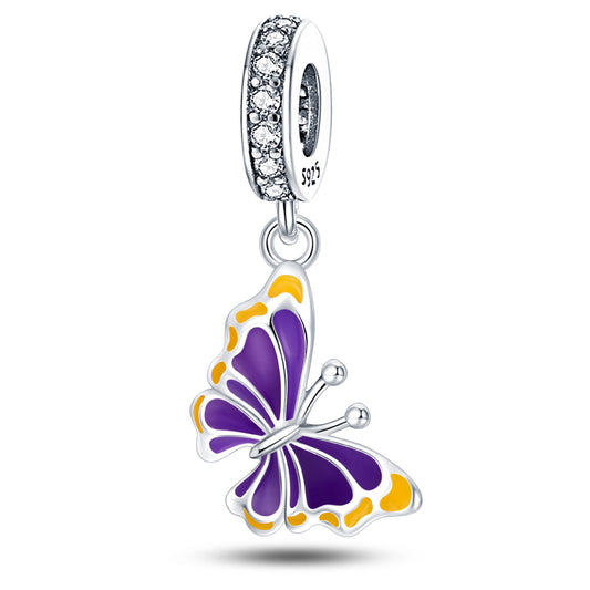 Charm pendentif papillon en argent - change de couleur - Korell charms