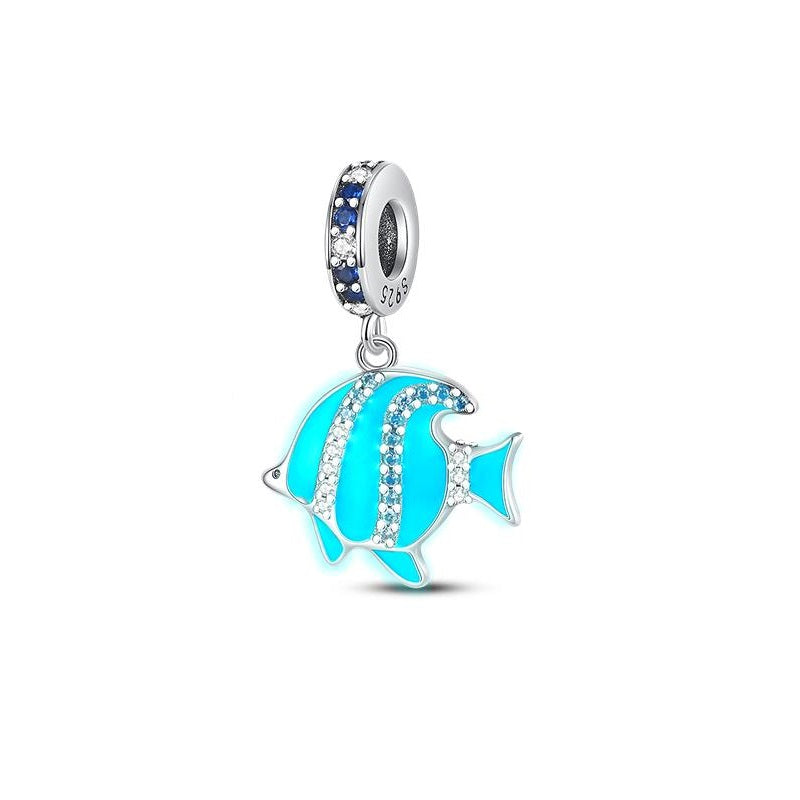 Charm pendentif poisson exotique en argent - lumineux - Korell charms