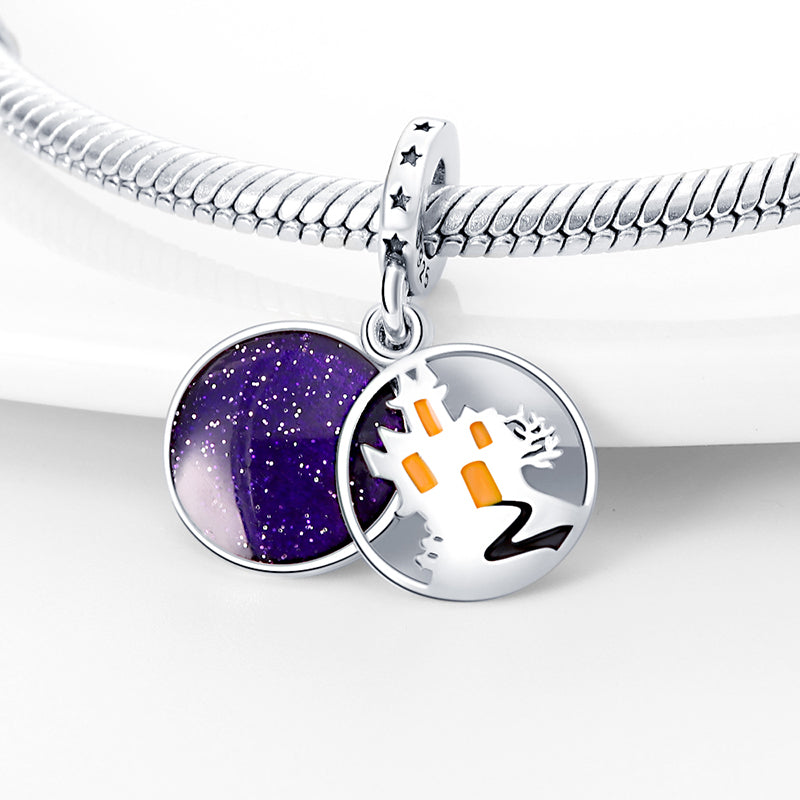 Charm pendentif Halloween maison hantée en argent - Korell charms