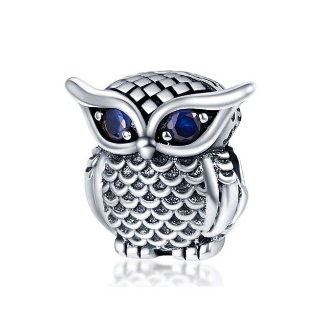 Charm oiseau hibou en argent - Korell charms