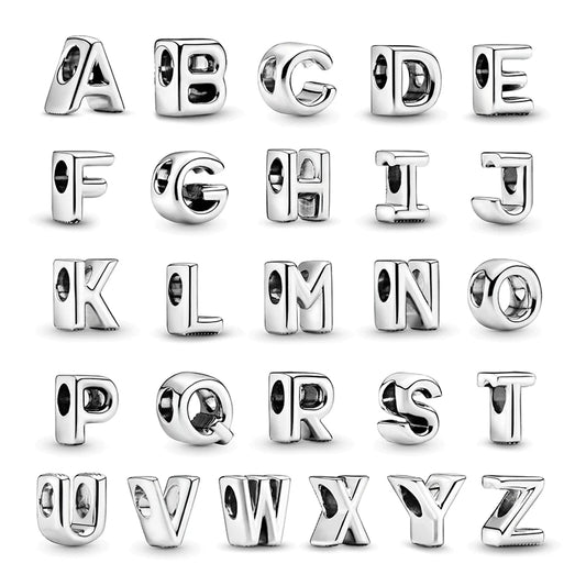 Charm alphabet lettre polie en argent - Korell charms