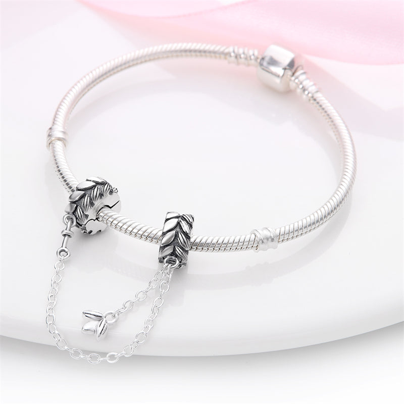 Charm chaine feuilles en argent - Korell charms