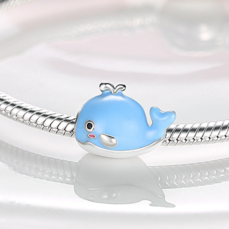 Charm baleine bleue en argent - Korell charms