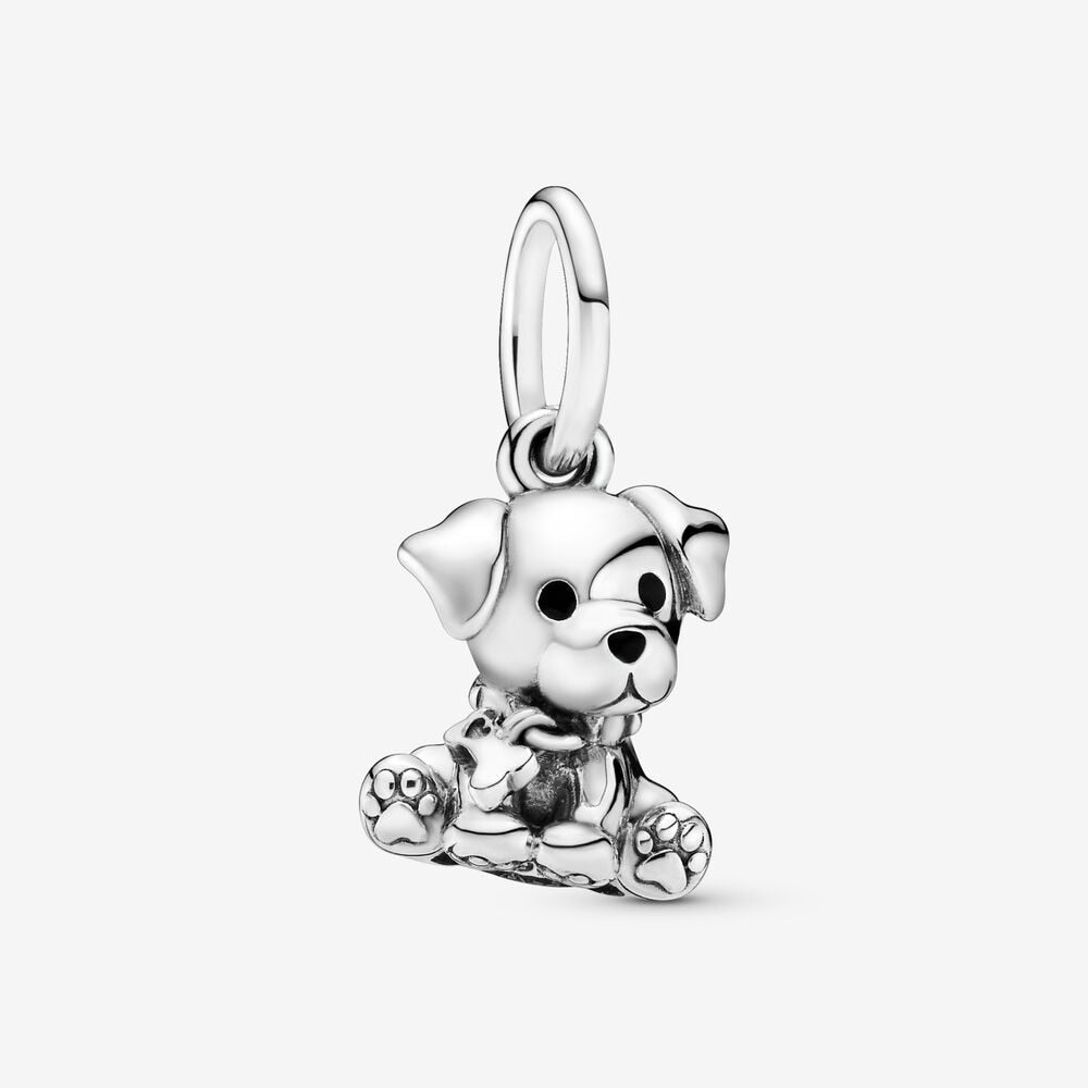 Charm pendentif chien labrador et os en argent - Korell charms