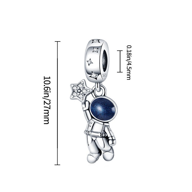 Charm pendentif astronaute et étoile en argent - Korell charms