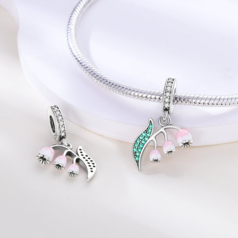 Charm pendentif brin de muguet en argent - Korell charms