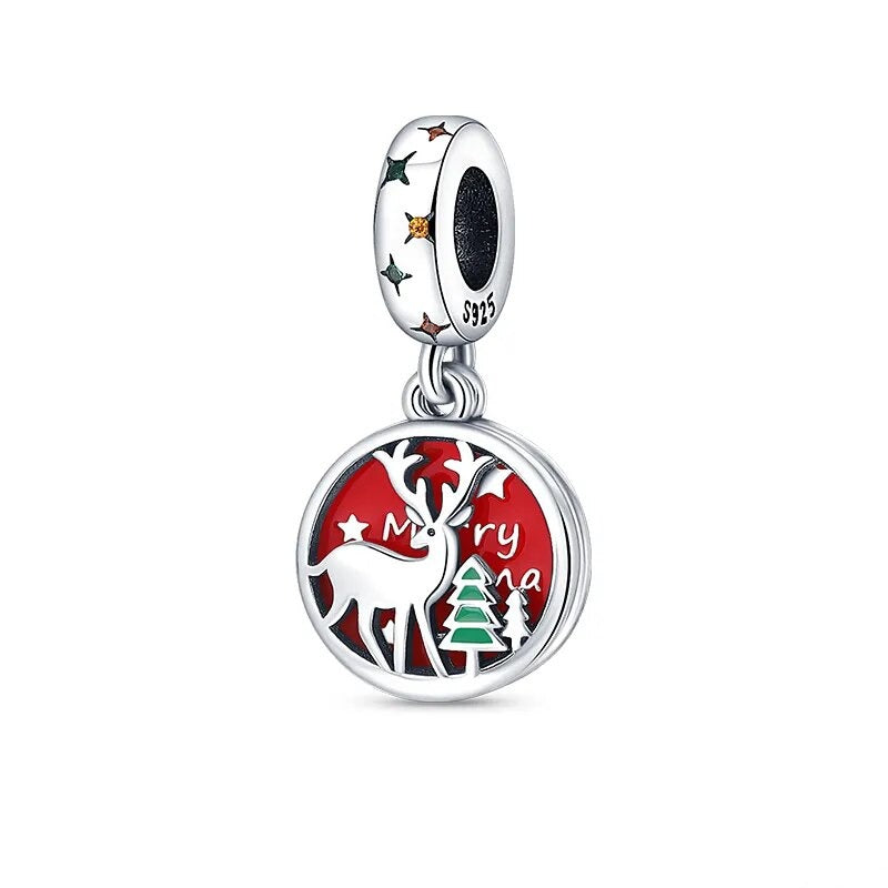 Charm pendentif renne et sapin en argent Default Title - Korell charms