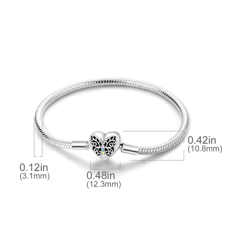 Bracelet pour charms cœur et papillon en argent - Korell charms