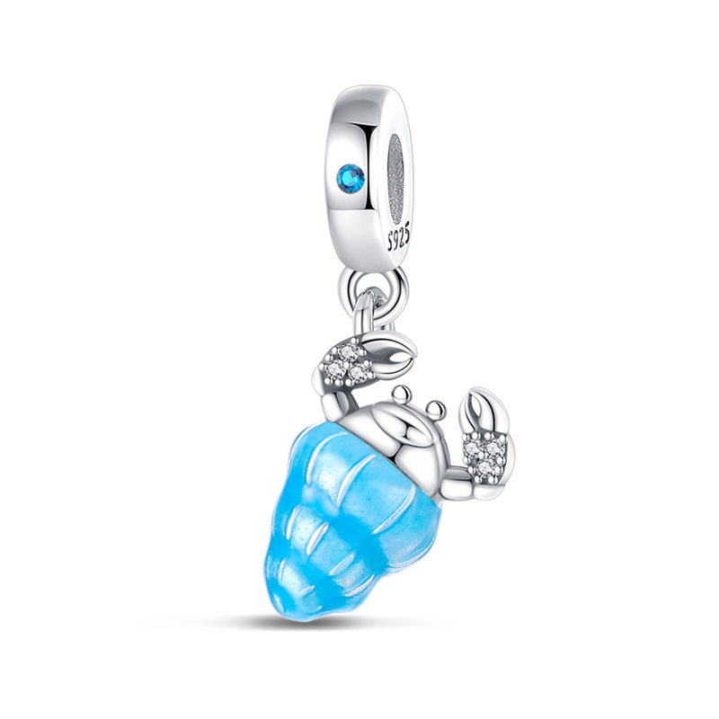 Charm pendentif bernard-l'ermite en argent - lumineux - Korell charms