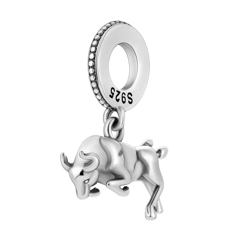 Charm pendentif taureau en argent Default Title - Korell charms