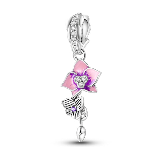 Charm pendentif orchidée en argent - Korell charms