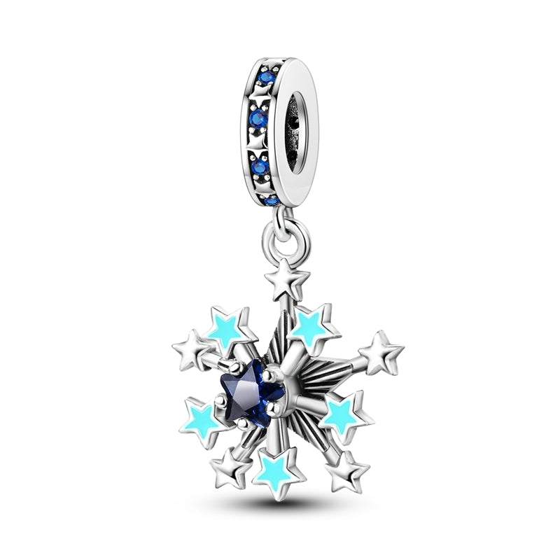 Charm pendentif flocon de neige en argent - lumineux - Korell charms