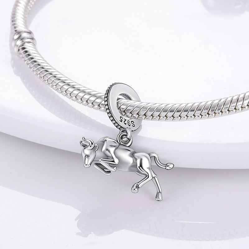 Charm pendentif taureau en argent - Korell charms