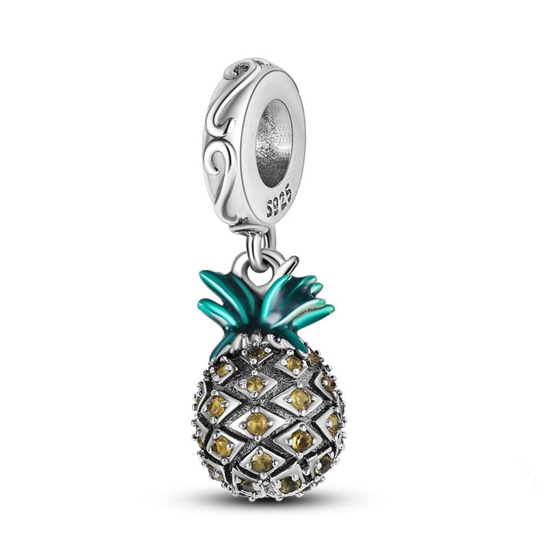 Charm pendentif fruit ananas en argent Default Title - Korell charms