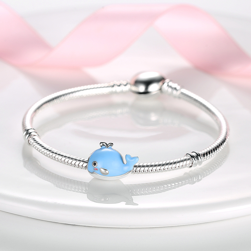 Charm baleine bleue en argent - Korell charms