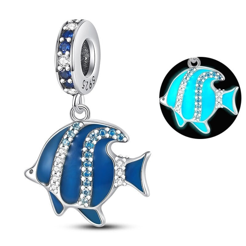 Charm pendentif poisson exotique en argent - lumineux Default Title - Korell charms