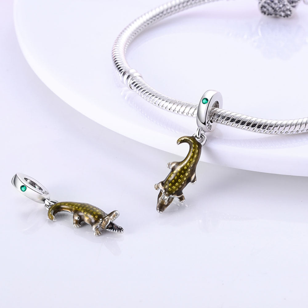 Charm pendentif crocodile en argent - Korell charms