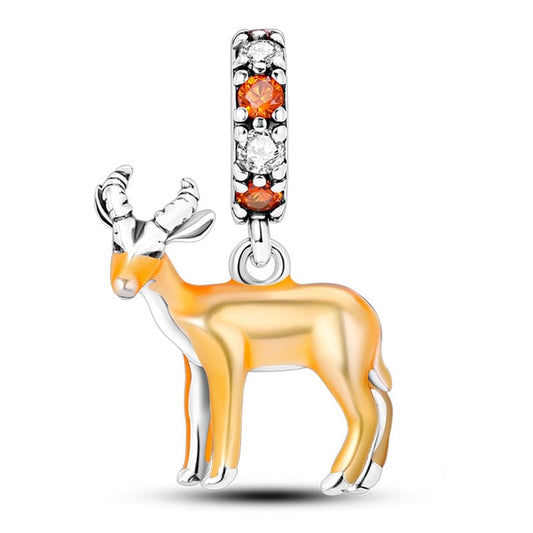 Charm pendentif gazelle en argent Default Title - Korell charms