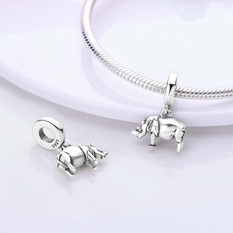 Charm pendentif rhinocéros en argent - Korell charms