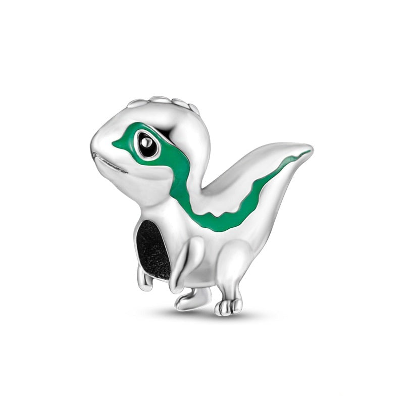 Charm dinosaure bébé vélociraptor en argent Default Title - Korell charms