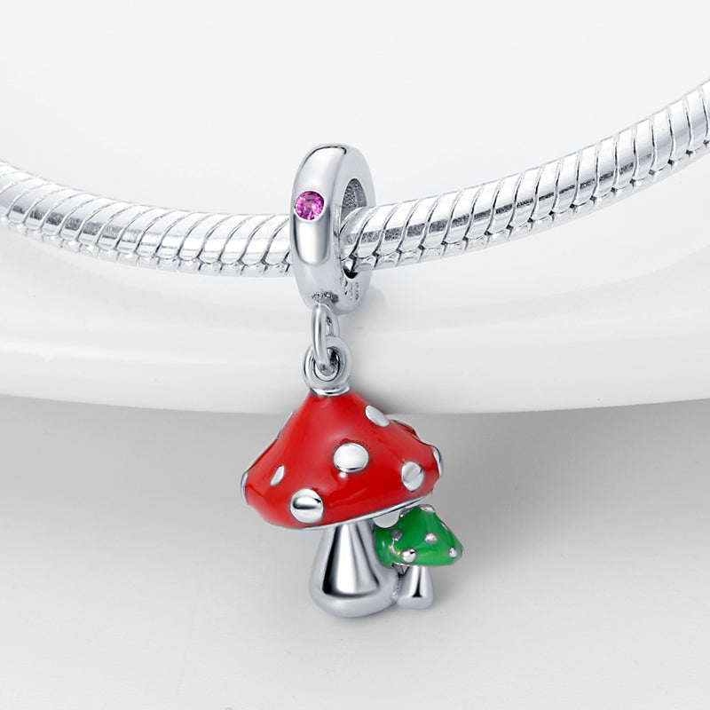 Charm pendentif champignons en argent - Korell charms