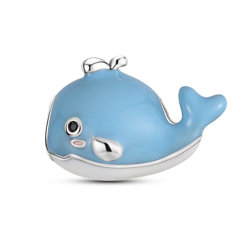 Charm baleine bleue en argent Default Title - Korell charms