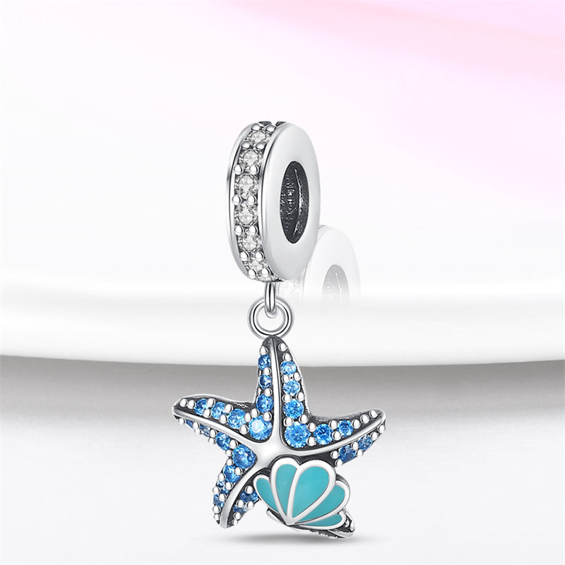 Charm pendentif étoile de mer en argent - lumineux - Korell charms