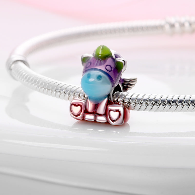 Charm licorne assise en argent - Korell charms