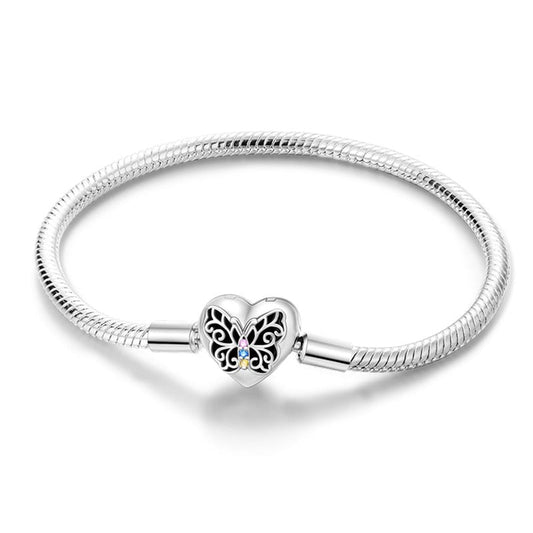 Bracelet pour charms cœur et papillon en argent - Korell charms