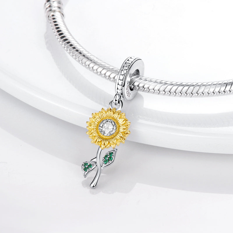 Charm pendentif tournesol en argent - Korell charms