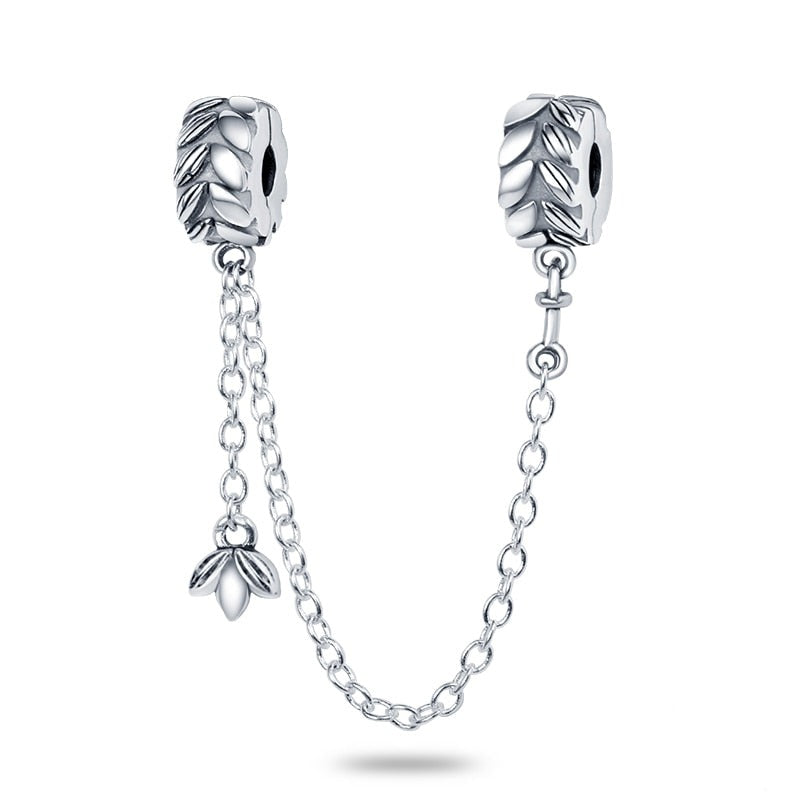 Charm chaine feuilles en argent Default Title - Korell charms