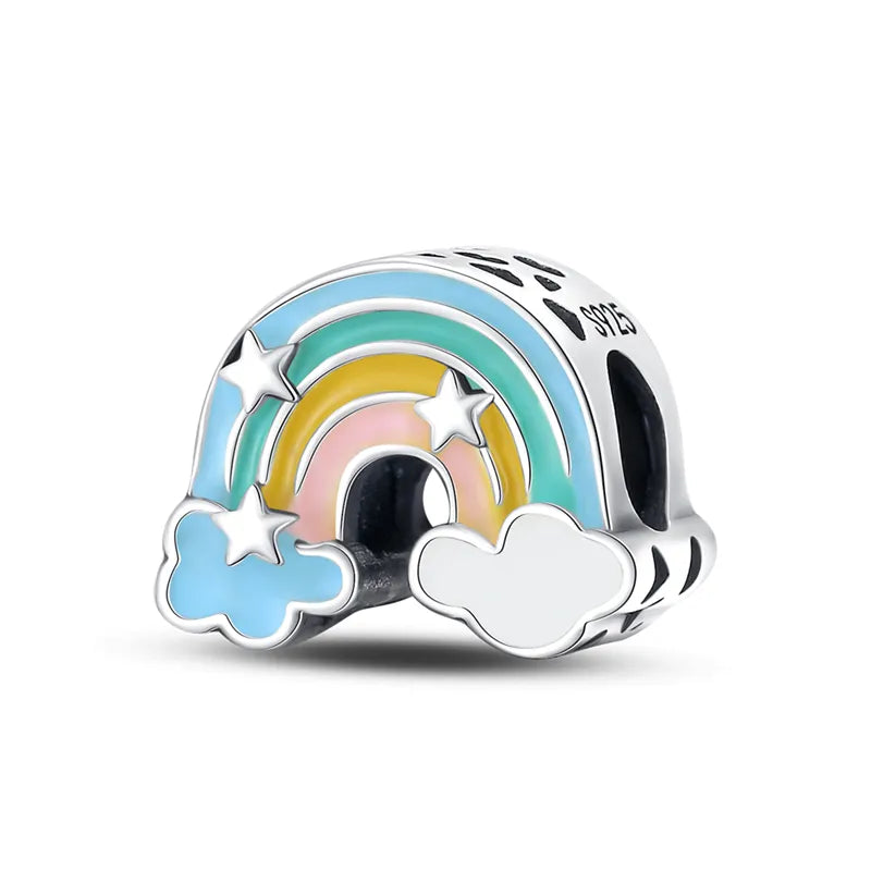 Charm arc-en-ciel pastel en argent - Korell charms