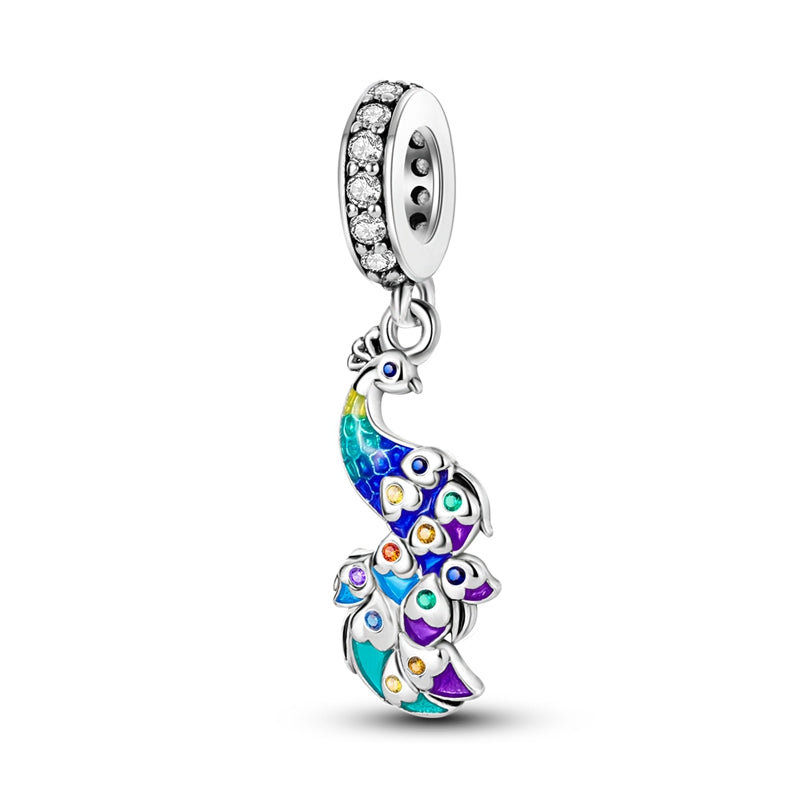 Charm pendentif paon en argent - Korell charms