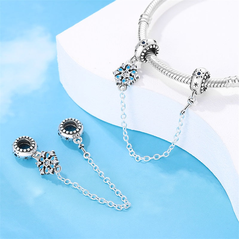 Charm chaine flocon de neige en argent - Korell charms