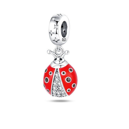 Charm pendentif coccinelle en argent - change de couleur - Korell charms