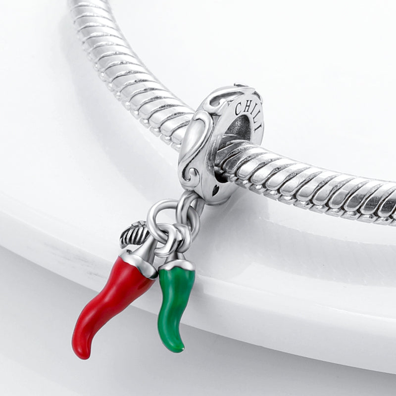 Charm pendentif piments en argent - Korell charms