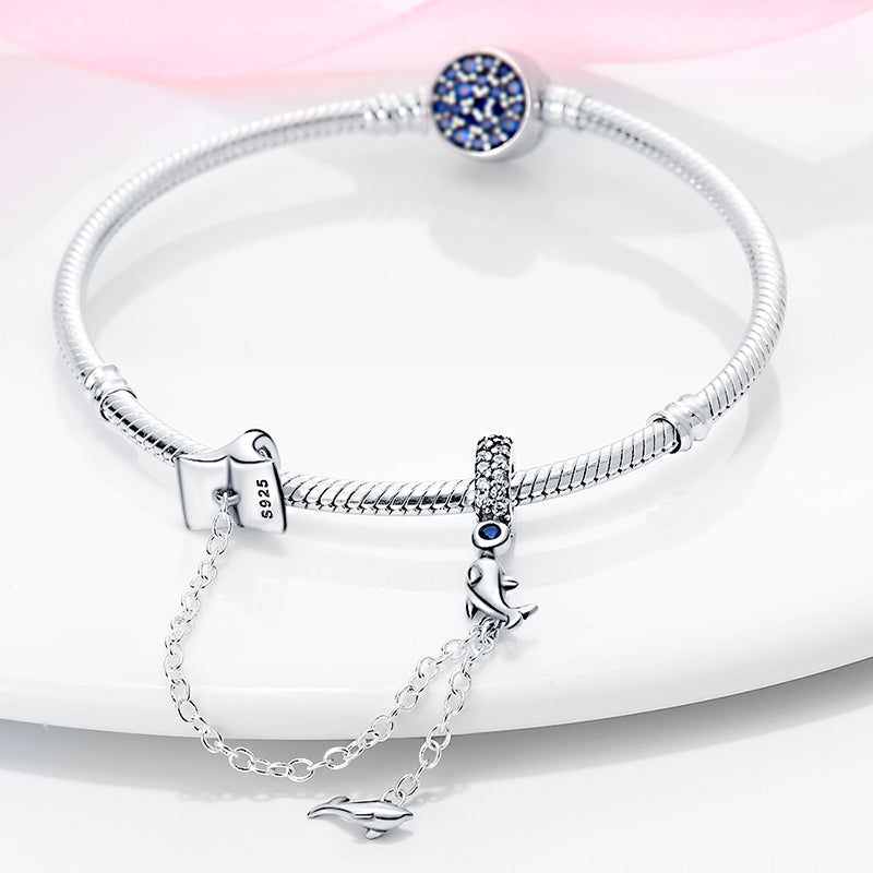 Charm chaine dauphins en argent - Korell charms