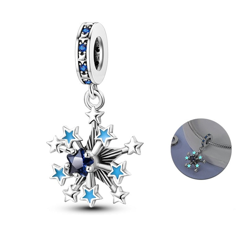 Charm pendentif flocon de neige en argent - lumineux Default Title - Korell charms