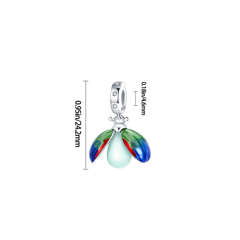 Charm pendentif scarabée en argent - lumineux - Korell charms