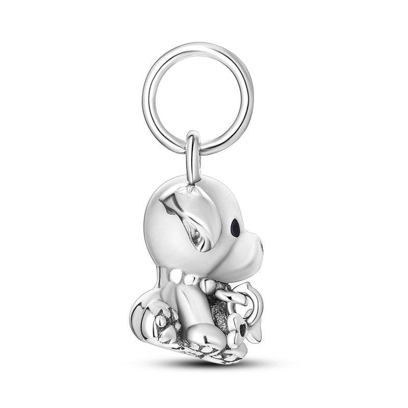 Charm pendentif chien labrador et os en argent - Korell charms