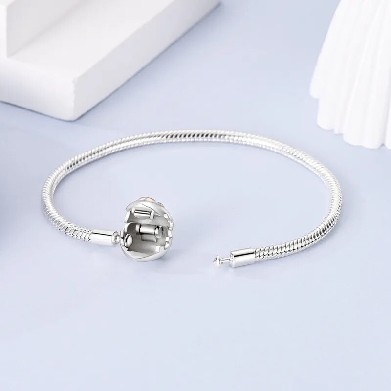 Bracelet pour charms cœur empreinte de patte en argent - Korell charms