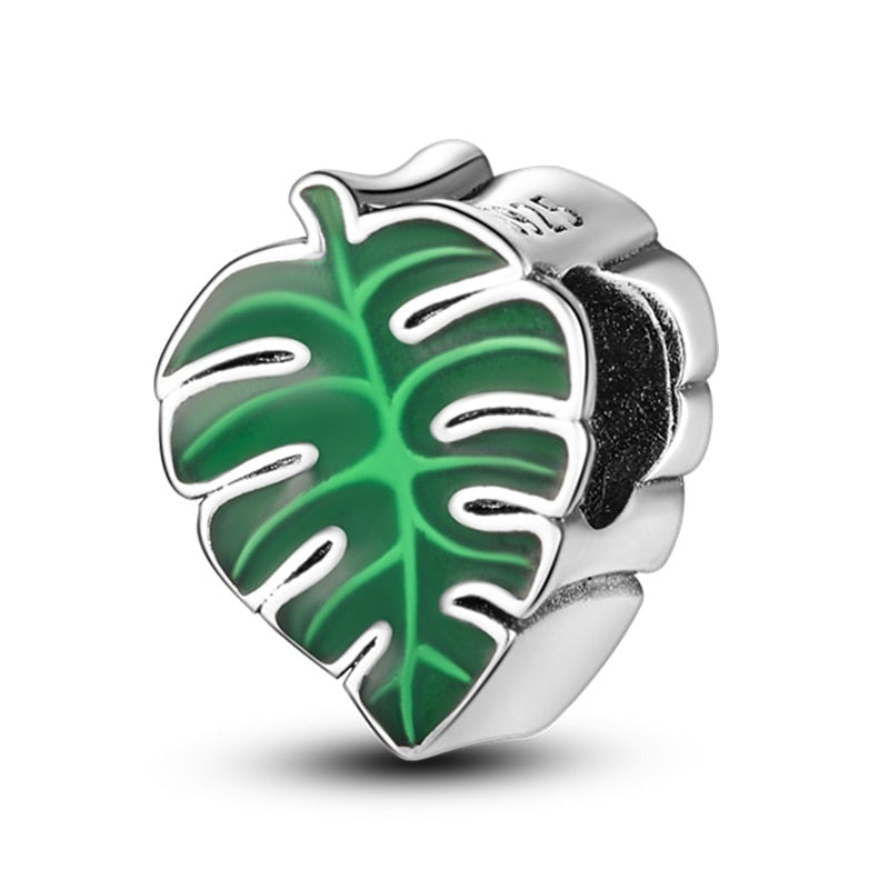 Charm feuille monstera en argent Default Title - Korell charms