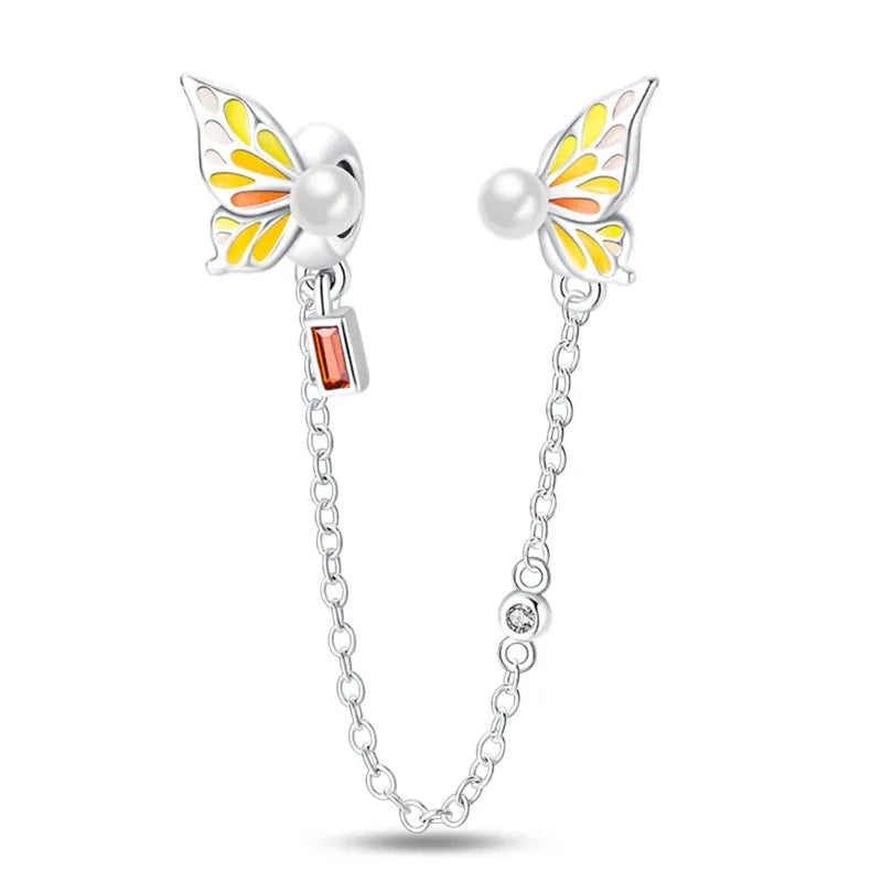 Charm chaine ailes de papillon et perles en argent - lumineux Default Title - Korell charms