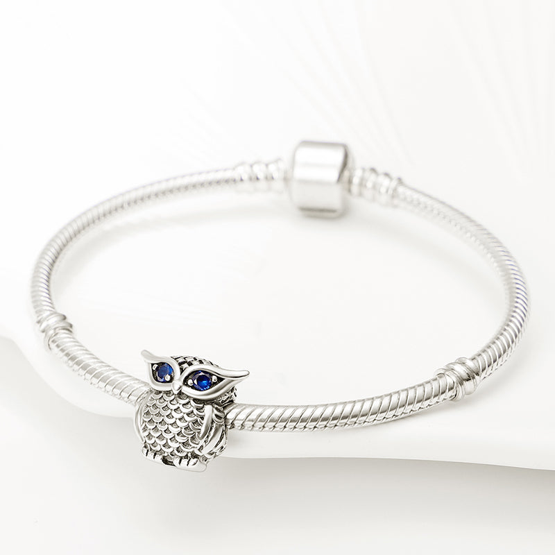 Charm oiseau hibou en argent - Korell charms