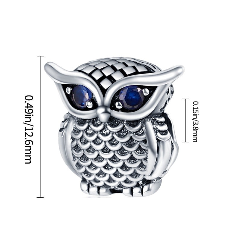 Charm oiseau hibou en argent - Korell charms