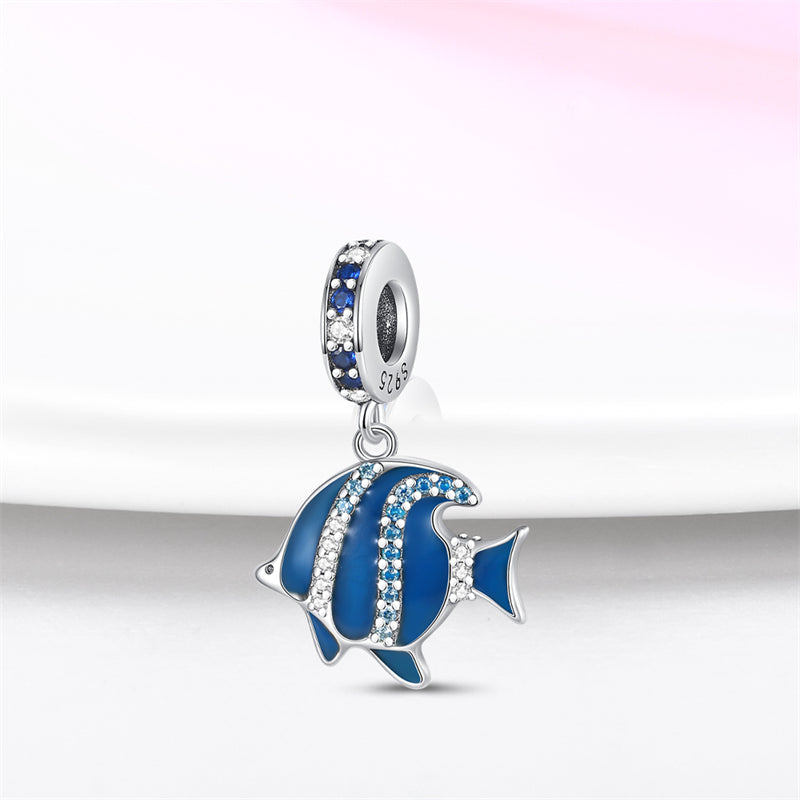 Charm pendentif poisson exotique en argent - lumineux - Korell charms