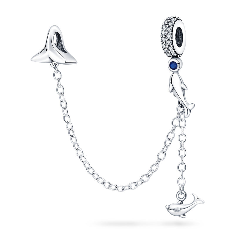 Charm chaine dauphins en argent - Korell charms